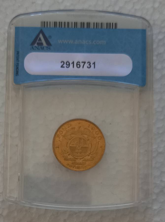 1900 ZAR Anacs AU58 pond