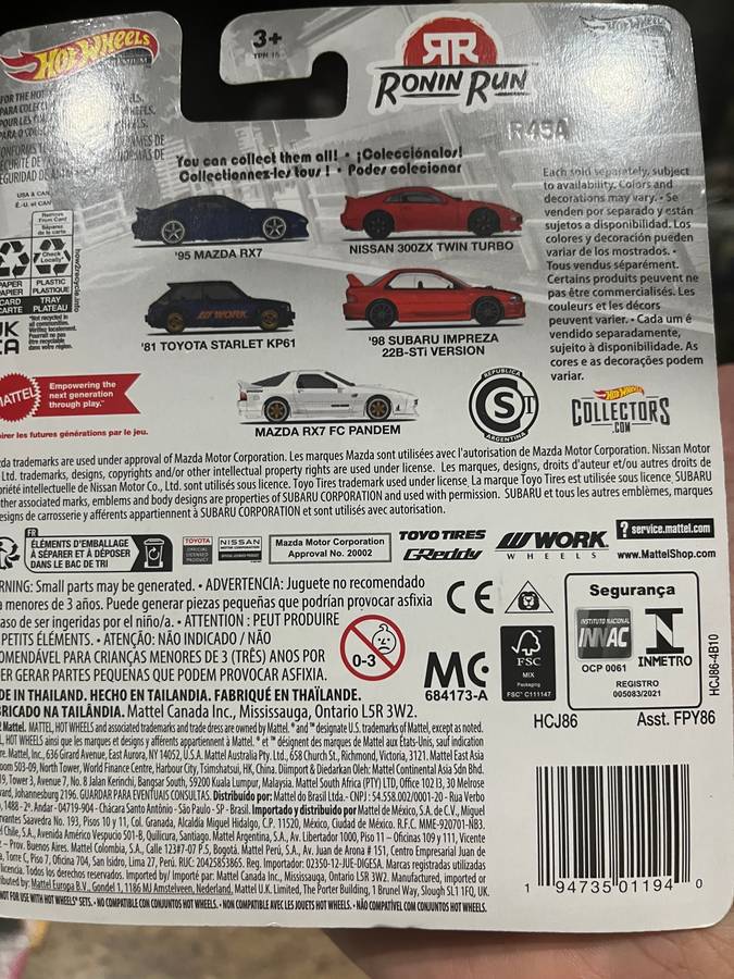 Hot wheels Car culture Ronin run Mazda RX7 import