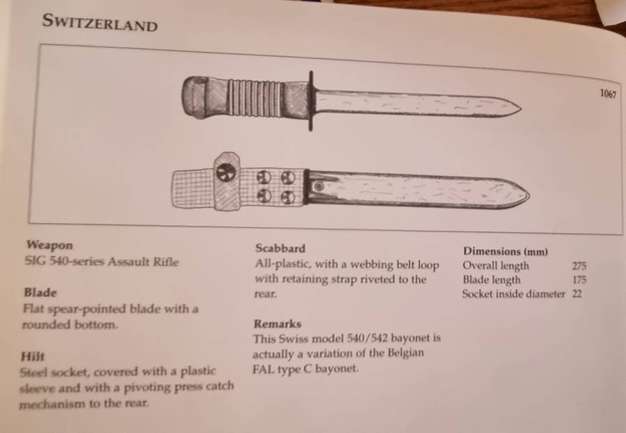 SWISS SIG 540 AND BELGIAN FN FAL C BAYONETS