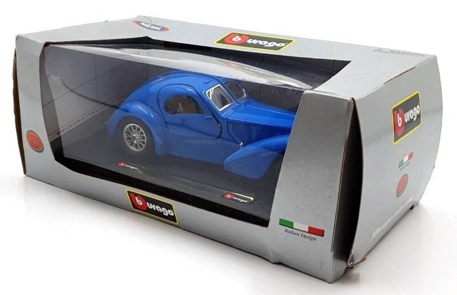 Bugatti Atlantique 1936 blue Bburago 1:24 NEW+boxed #2259 instant wheels