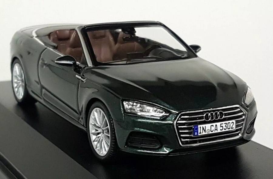 Audi A5 Cabriolet 2017 Gotland Green 1/43 Spark/Audi Cllctn NEW+boxed #6158 instant wheels
