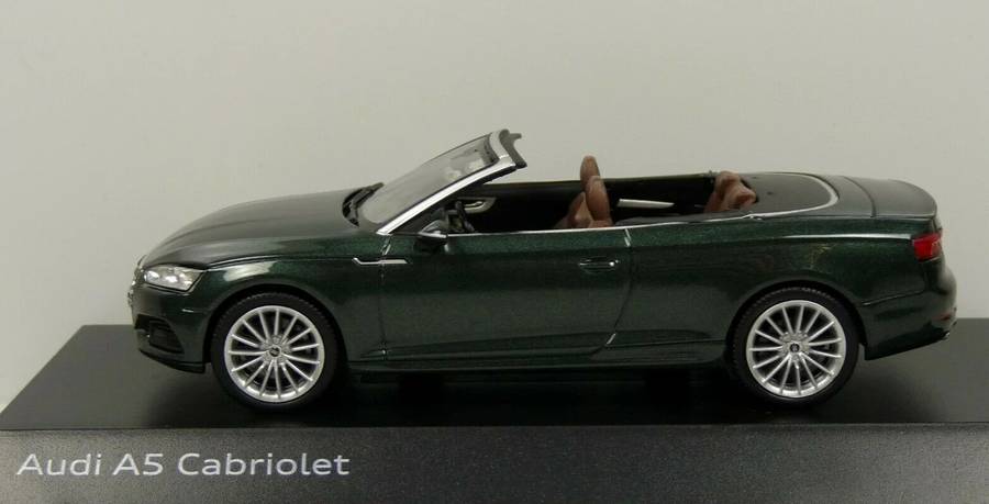 Audi A5 Cabriolet 2017 Gotland Green 1/43 Spark/Audi Cllctn NEW+boxed #6158 instant wheels