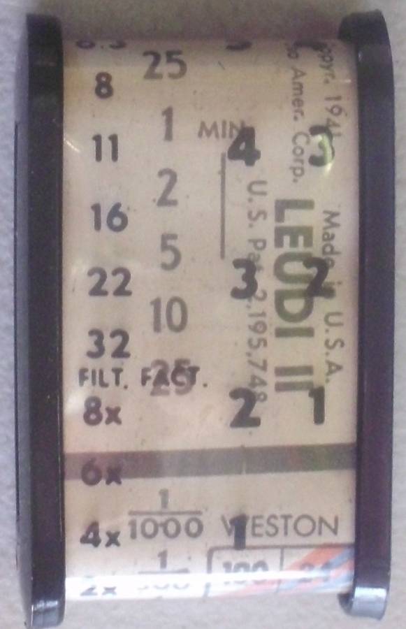 Vintage Camera Light Meter -  Leudi 2 - 1941 USA rare