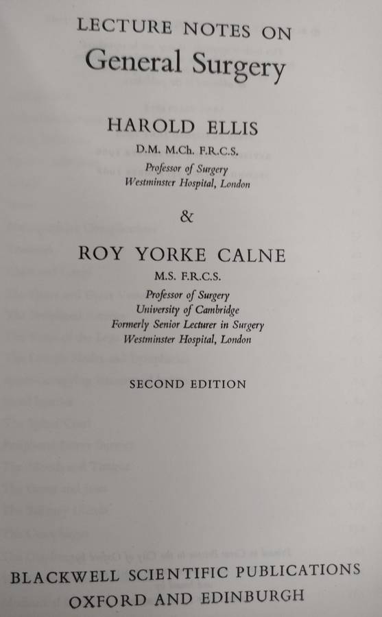 Lecture Notes on General Surgery by Ellis & Calne 1968 : 4th Edition: 1961: Good condition