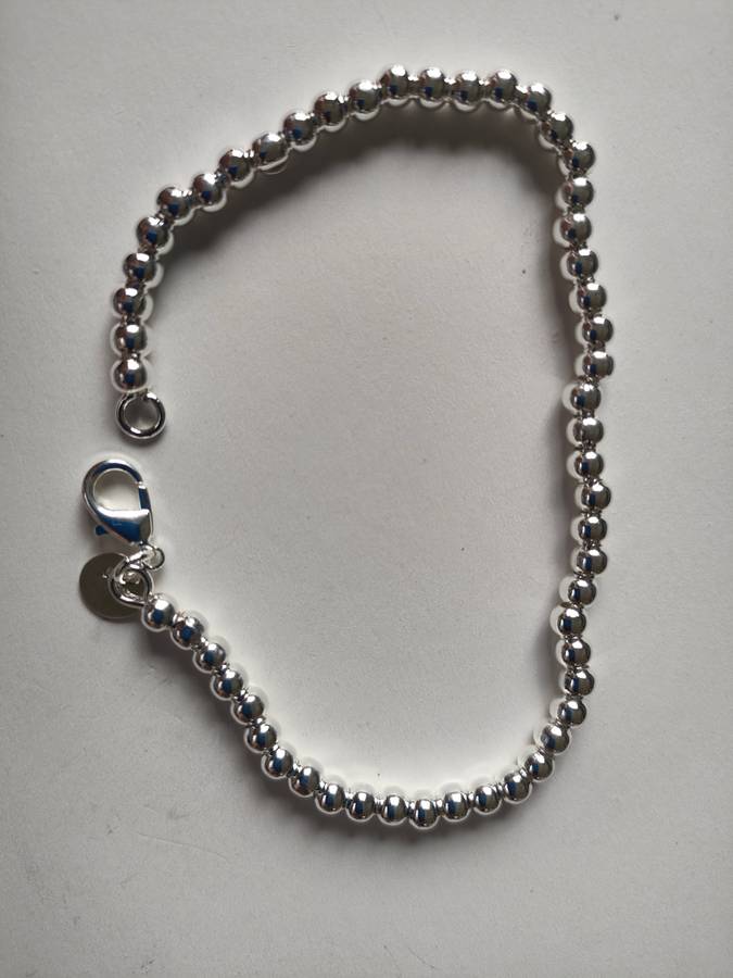 Sterling Silver bead bracelet - 925 stamp - 18.5 cm