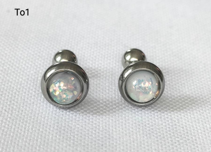 Opal earrings -lab created- studs