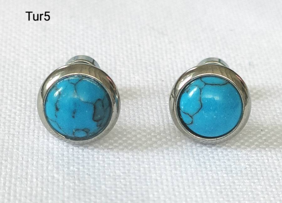 Turquoise earrings - lab created stones - studs