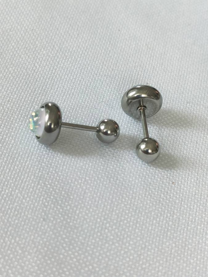 Opal earrings -lab created- studs