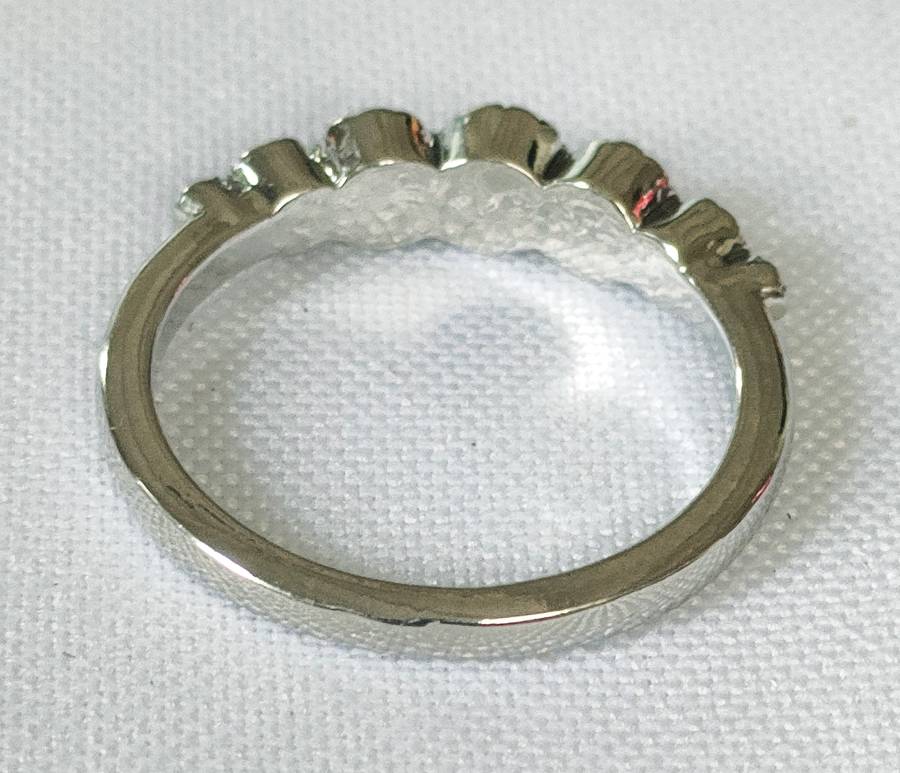 Dress ring - multiple lab-created white stones - size US 8