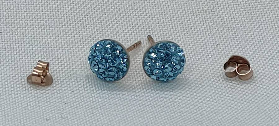 Sterling silver Austrian Crystal earrings - stamped 925 and covered in Rose gold