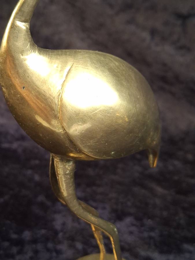 Vintage Brass Ibis Crane Bird Ornament