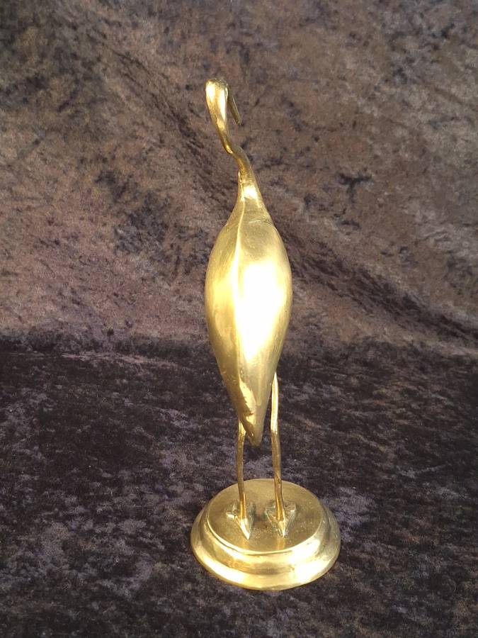 Vintage Brass Ibis Crane Bird Ornament