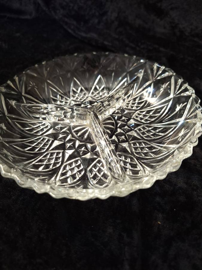 Vintage Pressed Glass Snack Bowl