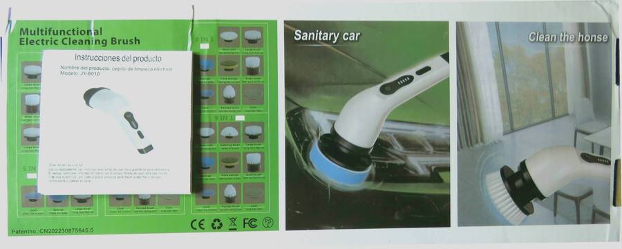 ELECTRIC, RECHARGEABLE  SCRUBBING BRUSH WITH INTERCHANGEABLE BRUSHES AND PADS - BRAND NEW