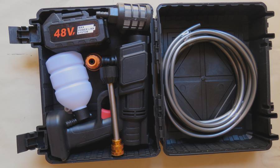 48V CORDLESS, HIGH-PRESSURE HAND-HELD  POWER WASHER.  VERSATILE CLEANING TOOL GUN