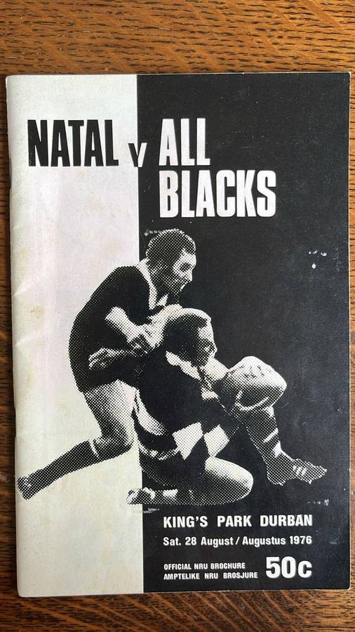 1976 Natal vs All Blacks at Kings Park Signed Programme, details below