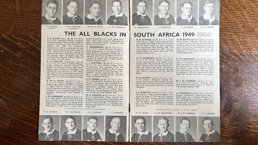 1949 A Complete Record of The All Blacks in South Africa, details below