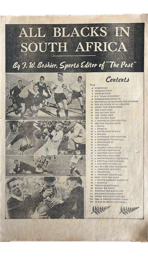 1960 All Blacks in South Africa Magazine & Pocket Book Guide, details below