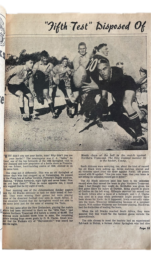 1960 All Blacks in South Africa Magazine & Pocket Book Guide, details below