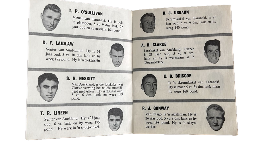 1960 All Blacks in South Africa Magazine & Pocket Book Guide, details below