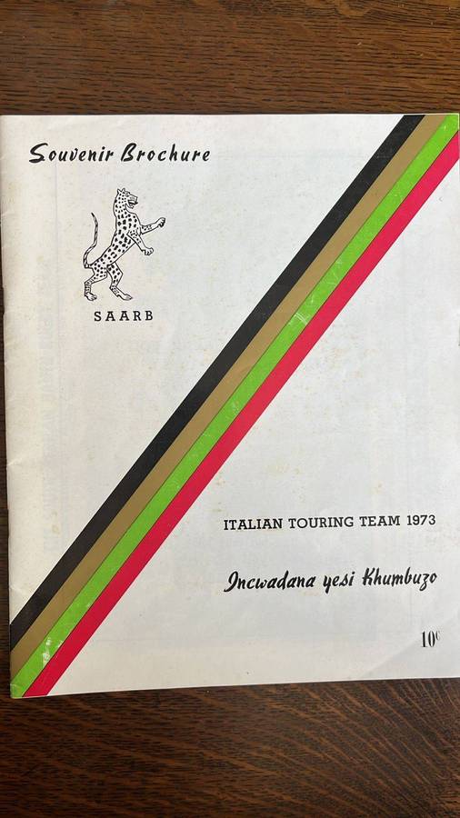 Highly Sought After: 1973 South  African Bantu Team vs Italy Programme, details below