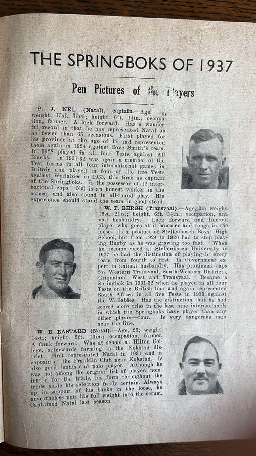 Scarce Item - 1937 Taranaki Rugby Almanac Springbok Souvenir, Signed, details below