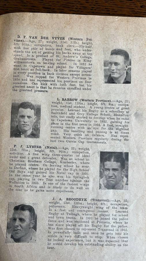 Scarce Item - 1937 Taranaki Rugby Almanac Springbok Souvenir, Signed, details below