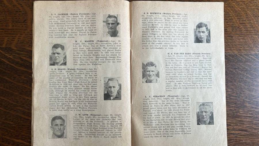 Scarce Item - 1937 Taranaki Rugby Almanac Springbok Souvenir, Signed, details below