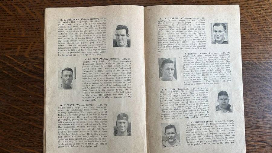 Scarce Item - 1937 Taranaki Rugby Almanac Springbok Souvenir, Signed, details below