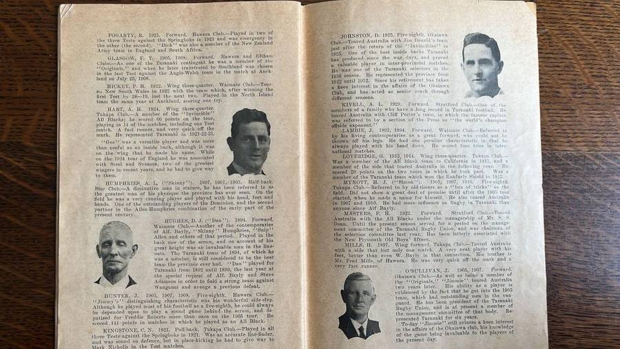Scarce Item - 1937 Taranaki Rugby Almanac Springbok Souvenir, Signed, details below