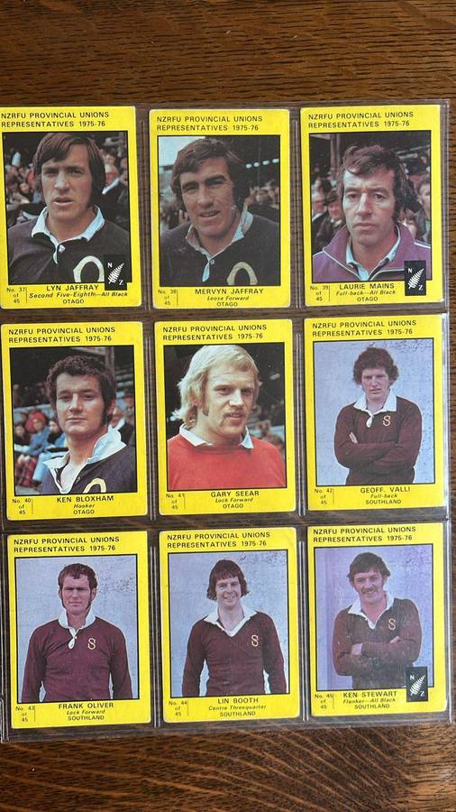 1975 New Zealand Rugby Union Cards, Complete Set, details below