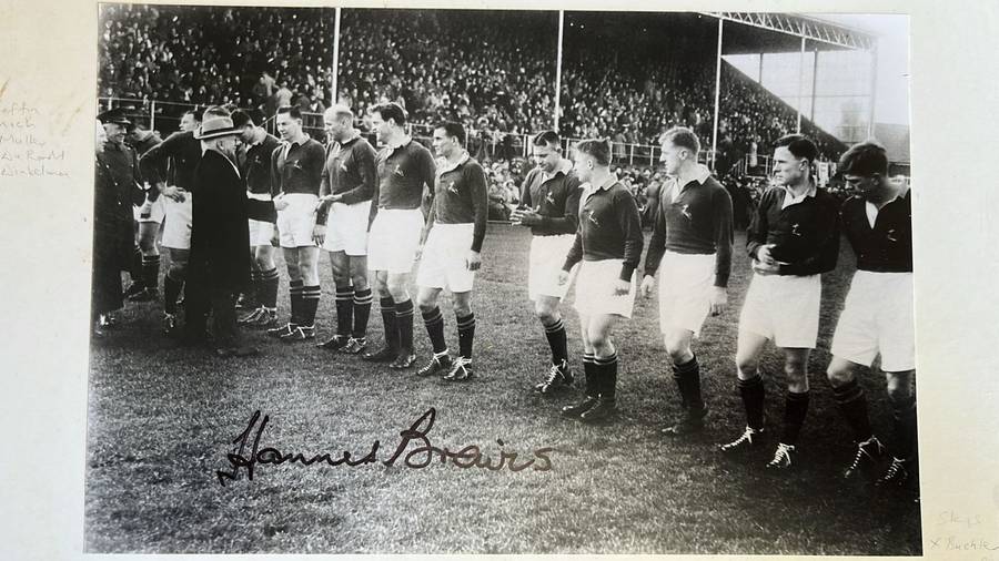 1951 Original Signed Photo - Springboks Being Introduced, details below