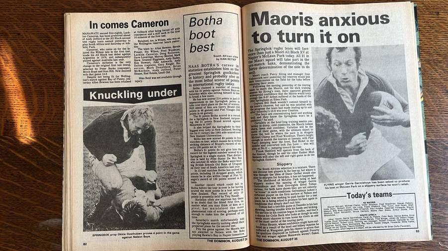 1981 Springboks in New Zealand, details below