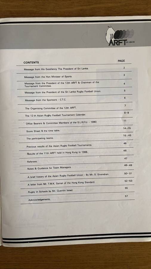 An Unusual Item...1990 12th Asian Rugby Football Tournament Brochure, details below