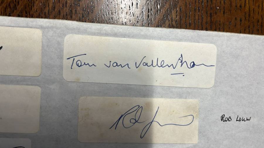 Original Signatures of 13 Springboks, details below