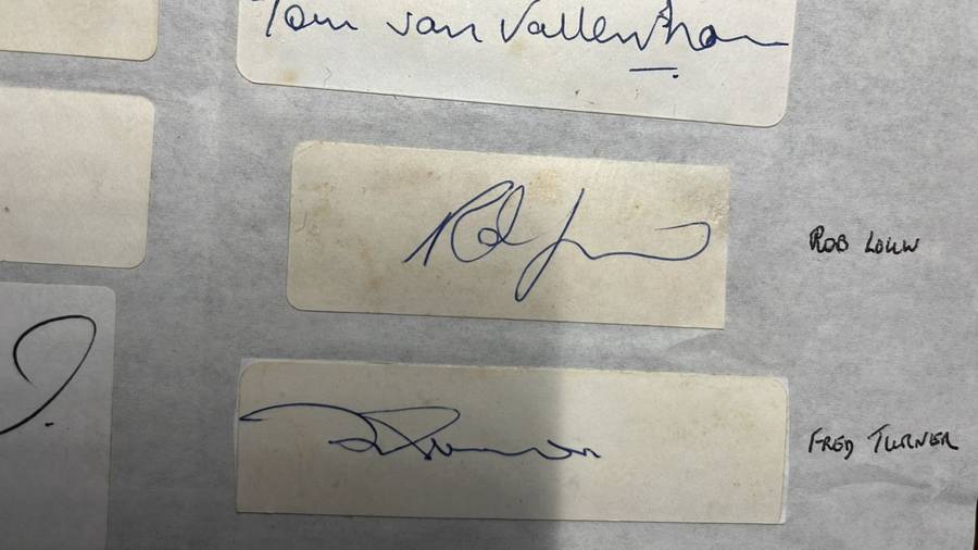 Original Signatures of 13 Springboks, details below