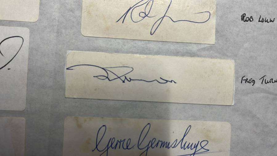 Original Signatures of 13 Springboks, details below