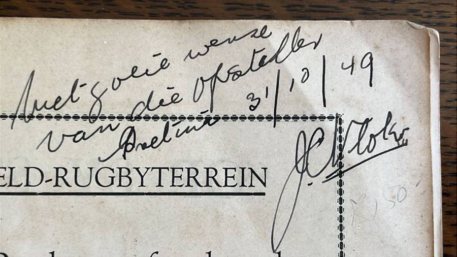 1949 Springbok Trials Programme, Inscribed, details below