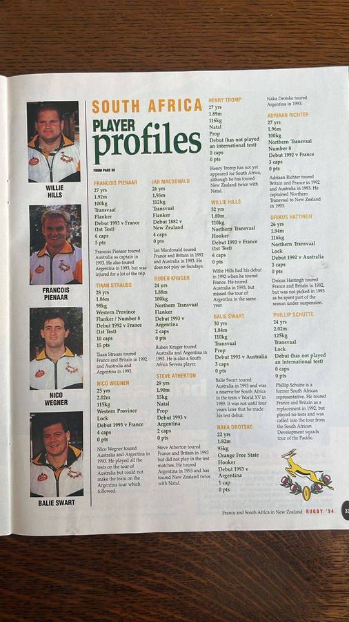 1994 France vs South Africa in New Zealand, details below