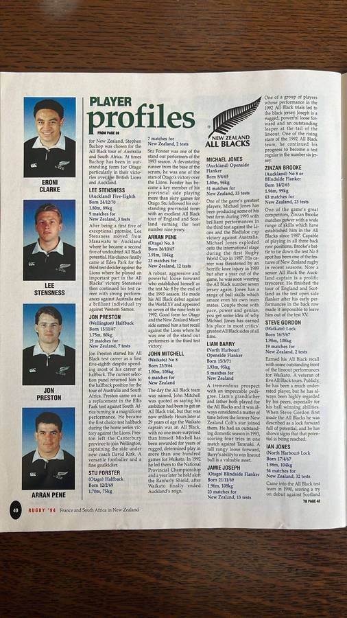 1994 France vs South Africa in New Zealand, details below