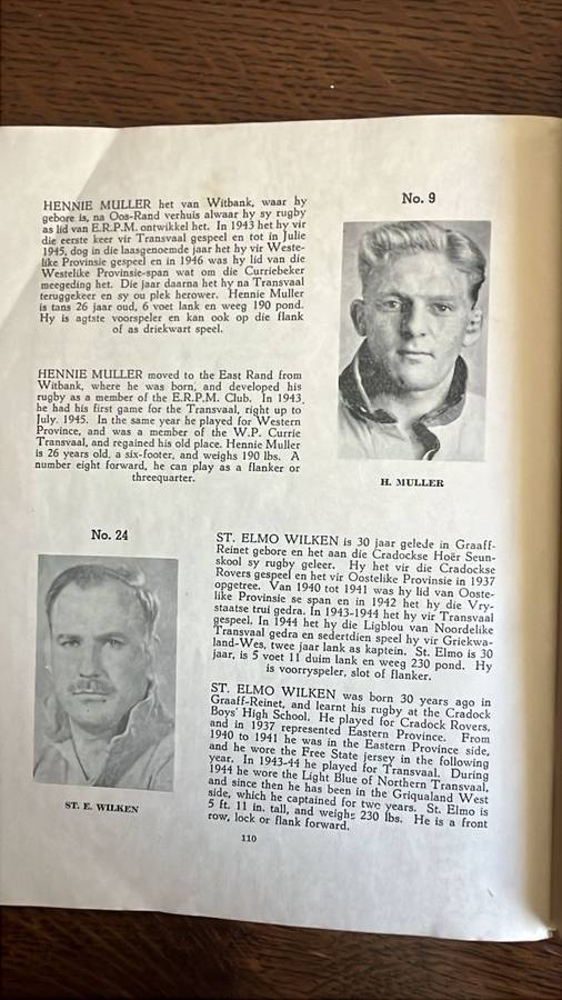 1949 Springbok Trials Programme, Inscribed, details below
