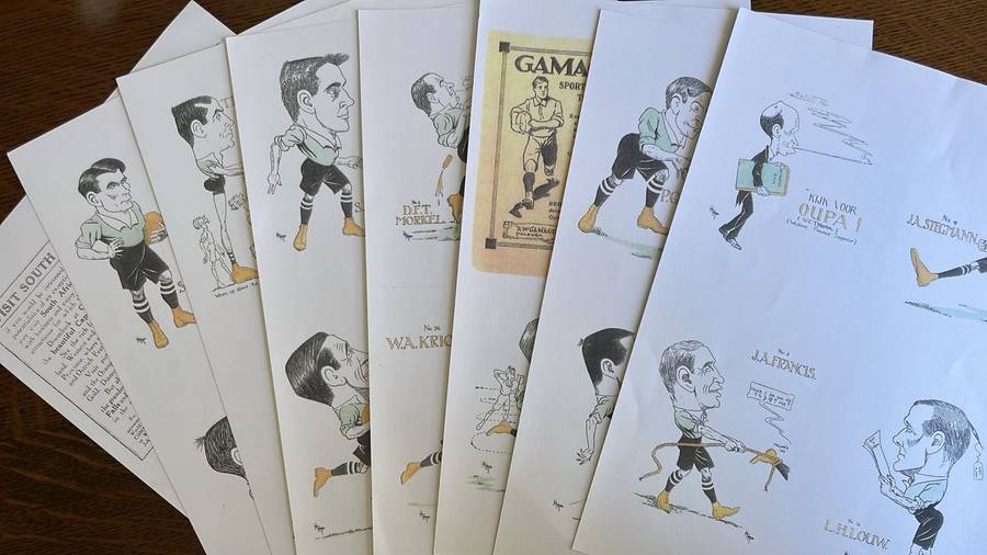 1912 Springboks - 28 Caricatures, details below