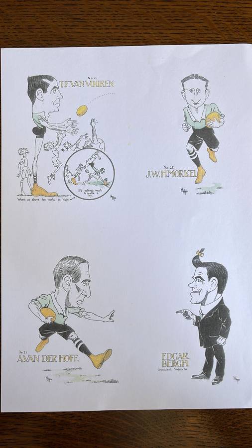1912 Springboks - 28 Caricatures, details below