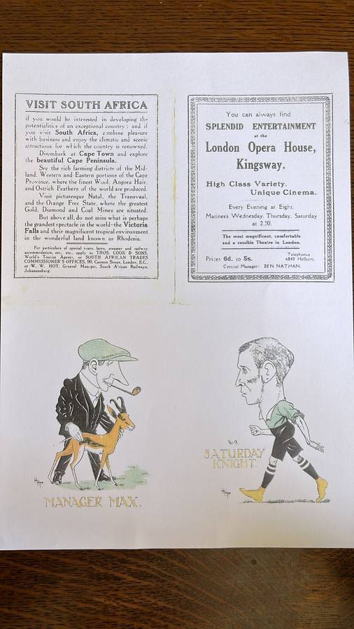 1912 Springboks - 28 Caricatures, details below