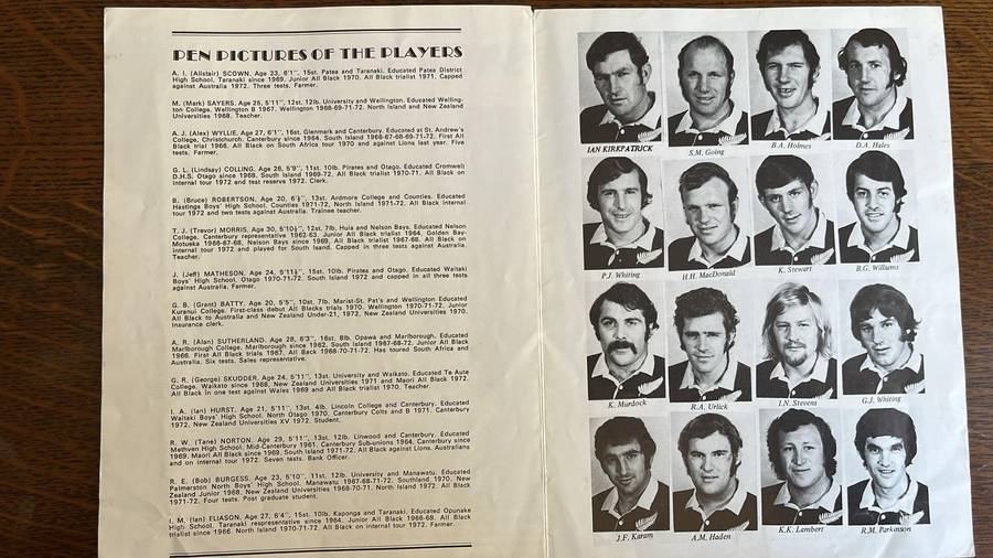 1972 The All Blacks vs Cardiff Programme, details below