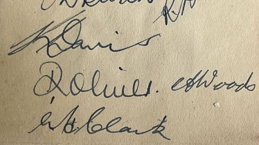 All Blacks 1940/50's Original Signatures, details below