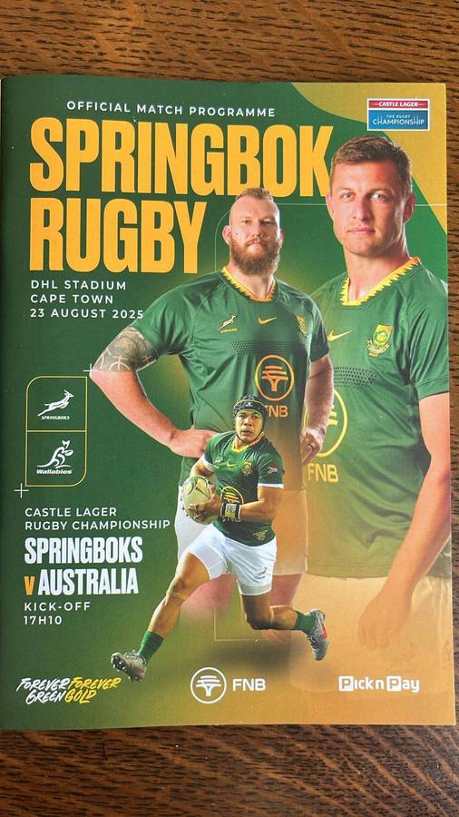 2025 Springboks vs Australia, Pack 2 x Programmes, details below
