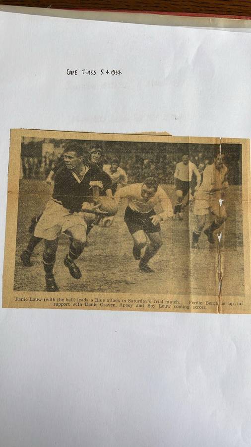 1937 Springbok Trials for the Australasian Tour Scrapbook, details below