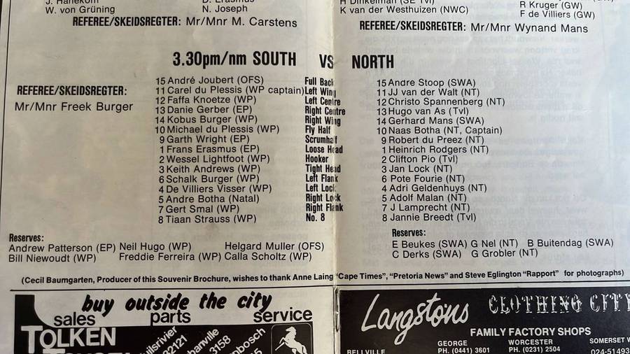 North vs South 2 x  Signed Programmes, details below
