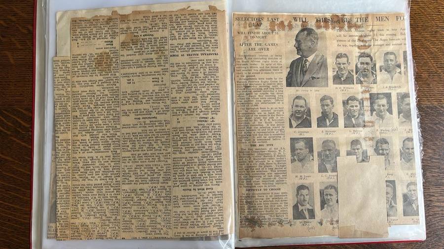 1937 Springbok Trials for the Australasian Tour Scrapbook, details below